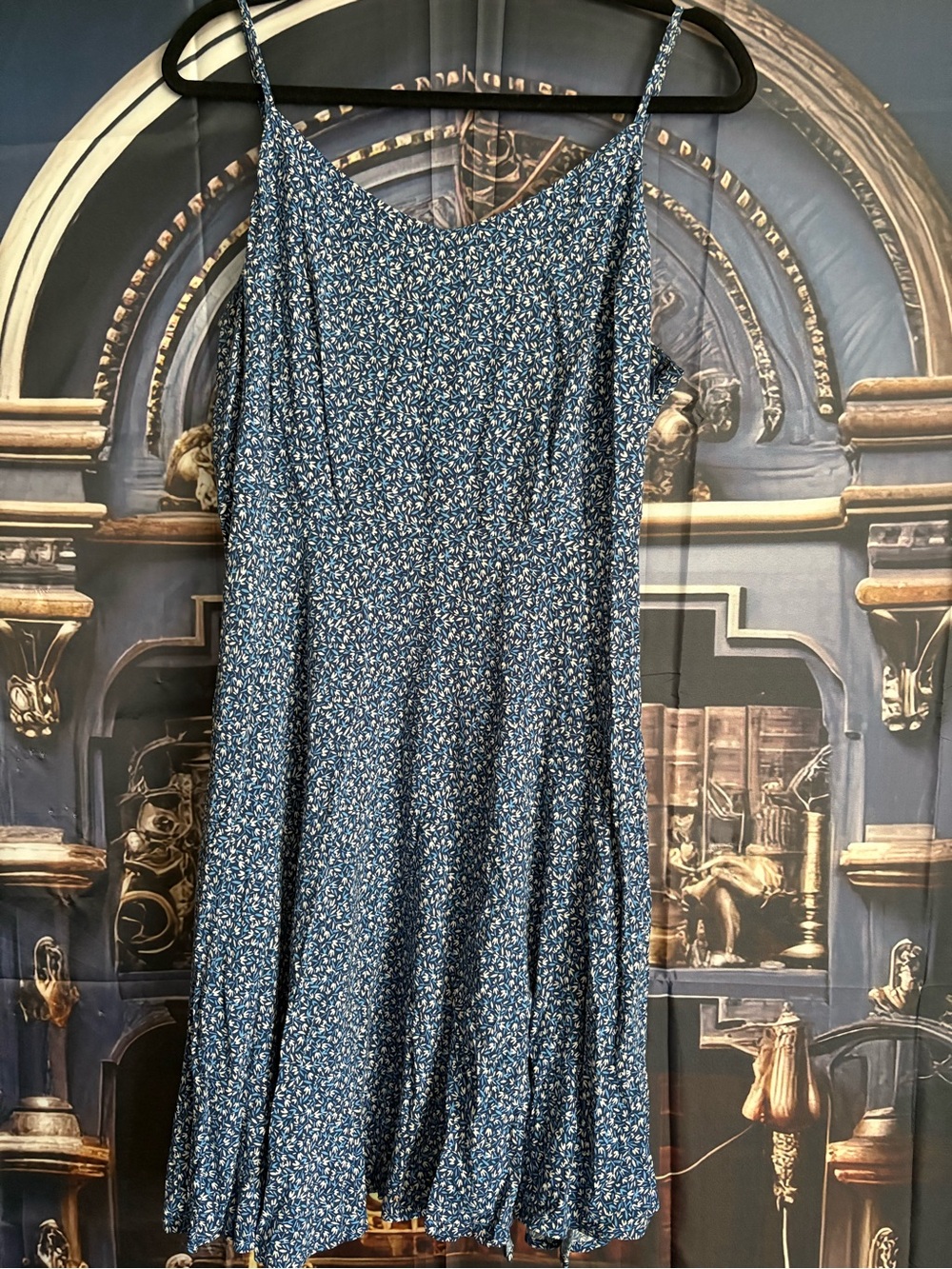 Old Navy Blue Floral Midi Sun Dress